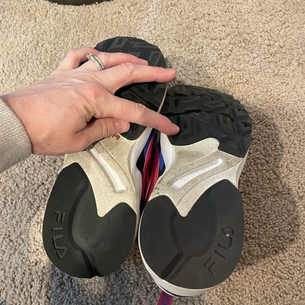Fila Women's White, Pink, and Blue Athletic Shoes - Picture 8 of 10